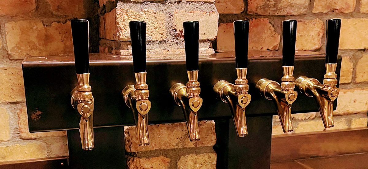 Beer taps ready for service