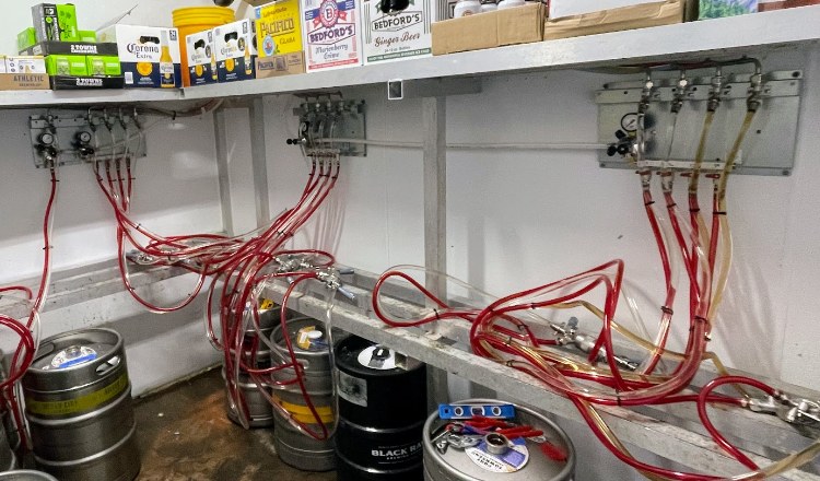 Complete draft system installation in a walk-in cooler